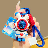 Maxbell Cartoon Keyring Car Key Delicate Space Robot for Gifts Decorations Blue
