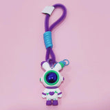 Maxbell Cartoon Keyring Car Key Delicate Space Robot for Gifts Decorations Violet