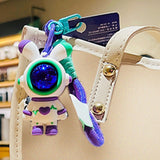Maxbell Cartoon Keyring Car Key Delicate Space Robot for Gifts Decorations Violet