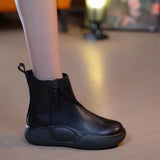 Maxbell Comfortable Short Boots Women Shoes Ankle Boots with Zipper for Women Gifts 5 Black