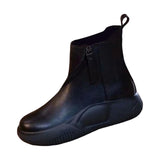 Maxbell Comfortable Short Boots Women Shoes Ankle Boots with Zipper for Women Gifts 5 Black