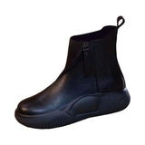 Maxbell Comfortable Short Boots Women Shoes Ankle Boots with Zipper for Women Gifts 6 Black
