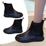 Maxbell Comfortable Short Boots Women Shoes Ankle Boots with Zipper for Women Gifts 6 Black