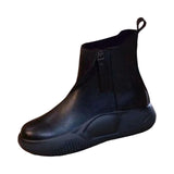 Maxbell Comfortable Short Boots Women Shoes Ankle Boots with Zipper for Women Gifts 9 Black