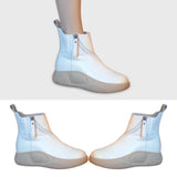 Maxbell Comfortable Short Boots Women Shoes Ankle Boots with Zipper for Women Gifts White Color 5