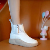 Maxbell Comfortable Short Boots Women Shoes Ankle Boots with Zipper for Women Gifts White Color 5