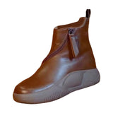 Maxbell Comfortable Short Boots Women Shoes Ankle Boots with Zipper for Women Gifts 6 Brown