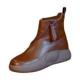 Maxbell Comfortable Short Boots Women Shoes Ankle Boots with Zipper for Women Gifts 6 Brown
