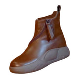 Maxbell Comfortable Short Boots Women Shoes Ankle Boots with Zipper for Women Gifts 6 Brown
