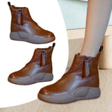 Maxbell Comfortable Short Boots Women Shoes Ankle Boots with Zipper for Women Gifts 6 Brown