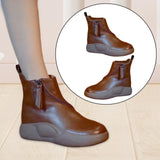 Maxbell Comfortable Short Boots Women Shoes Ankle Boots with Zipper for Women Gifts 6 Brown