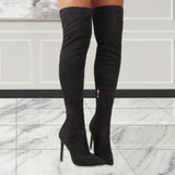 Maxbell Women Over The Knee Boots High Heel Long Boots Casual for Party Home Outdoor 42