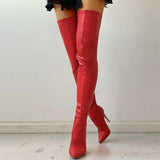 Maxbell Casual Thigh High Boots Warmer Accessories Womens for Party Home Wedding 38 red