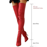 Maxbell Casual Thigh High Boots Warmer Accessories Womens for Party Home Wedding 39 red