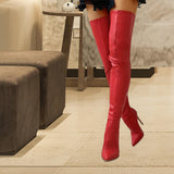 Maxbell Casual Thigh High Boots Warmer Accessories Womens for Party Home Wedding 40 red
