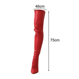 Maxbell Casual Thigh High Boots Warmer Accessories Womens for Party Home Wedding 40 red