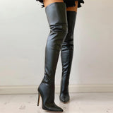 Maxbell Casual Thigh High Boots Warmer Accessories Womens for Party Home Wedding 39 black