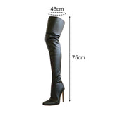 Maxbell Casual Thigh High Boots Warmer Accessories Womens for Party Home Wedding 39 black