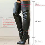 Maxbell Casual Thigh High Boots Warmer Accessories Womens for Party Home Wedding 40 black