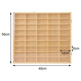 Maxbell Action Figures Display Showcase Storage Wood for Diecast Toys 45 grids