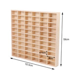 Maxbell Action Figures Display Showcase Storage Wood for Diecast Toys 66 grids