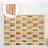 Maxbell Action Figures Display Showcase Storage Wood for Diecast Toys 66 grids