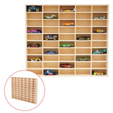 Maxbell Action Figures Display Showcase Storage Wood for Diecast Toys 77 grids