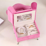 Maxbell Sofa Couch Jewelry Box Jewelry Case for Vanity Table Living Room  Pink