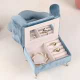 Maxbell Sofa Couch Jewelry Box Jewelry Case for Vanity Table Living Room  Blue