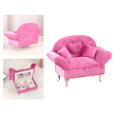 Maxbell Sofa Bed Jewelry Box Jewelry Trinket Box Jewelry Case for Decoration Pink