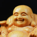 Maxbell Wood Buddha Statue Sculpture Figurine for Home Decoration Housewarming Gift