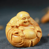 Maxbell Wood Buddha Statue Sculpture Figurine for Home Decoration Housewarming Gift