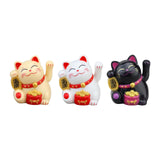 Maxbell Lovely Cat with Waving Arm Animal Figures for Living Room Table Decoration Yellow
