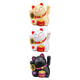Maxbell Lovely Cat with Waving Arm Animal Figures for Living Room Table Decoration Yellow