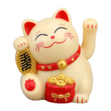Maxbell Lovely Cat with Waving Arm Animal Figures for Living Room Table Decoration Yellow