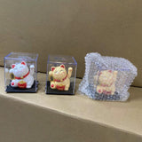 Maxbell Lovely Cat with Waving Arm Animal Figures for Living Room Table Decoration Yellow