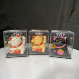 Maxbell Lovely Cat with Waving Arm Animal Figures for Living Room Table Decoration Yellow