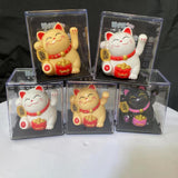 Maxbell Lovely Cat with Waving Arm Animal Figures for Living Room Table Decoration White