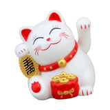 Maxbell Lovely Cat with Waving Arm Animal Figures for Living Room Table Decoration White