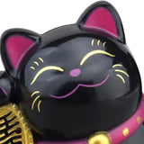 Maxbell Lovely Cat with Waving Arm Animal Figures for Living Room Table Decoration Black