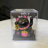 Maxbell Lovely Cat with Waving Arm Animal Figures for Living Room Table Decoration Black