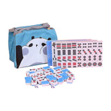 Maxbell Mini Chinese Mahjong Game Set with Handbag Lightweight for Family Party Game Blue