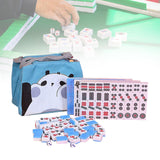 Maxbell Mini Chinese Mahjong Game Set with Handbag Lightweight for Family Party Game Blue