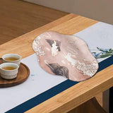 Maxbell Tea Ceremony Placemat Elegant Tablemat for Tea Ceremony Station Two Rabbits
