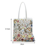 Maxbell Fashion Embroidered Tote Bag for Shopping Working Traveling Style B