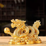 Maxbell Treasures Dragon Statue Collection Exquisite for Home Office Aureate
