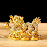 Maxbell Treasures Dragon Statue Collection Exquisite for Home Office Aureate