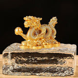 Maxbell Treasures Dragon Statue Collection Exquisite for Home Office Aureate