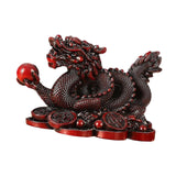 Maxbell Treasures Dragon Statue Collection Exquisite for Home Office Red Small