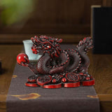 Maxbell Treasures Dragon Statue Collection Exquisite for Home Office Red Small